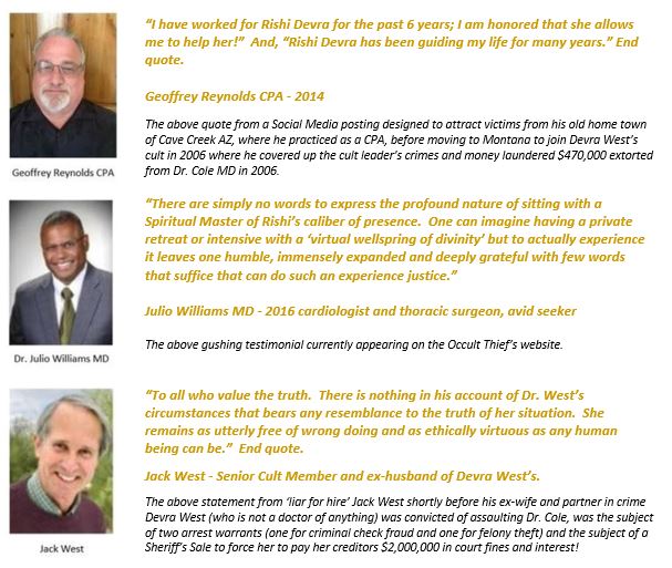 Rishi Devra, Devra West, OmniAwakening.org, Geoff Reynolds, Dr. Julio Williams MD, Jack West, Carefree Arizona